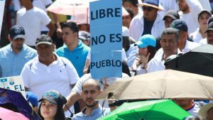 Marcha Honduras BOC pancarta