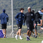 Honduras team warms up on field